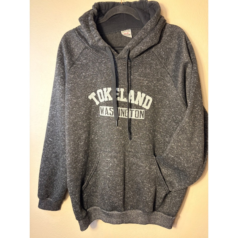 Hill Tokeland Washington Hoodie Mens 2XL Gray Marl Raglan Pullover USA Made